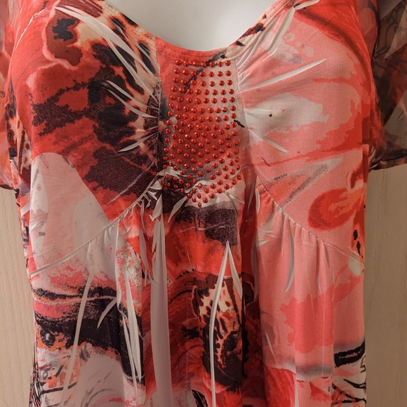 One World Floral Blouse NWOT Sz Med - Picture 9 of 12